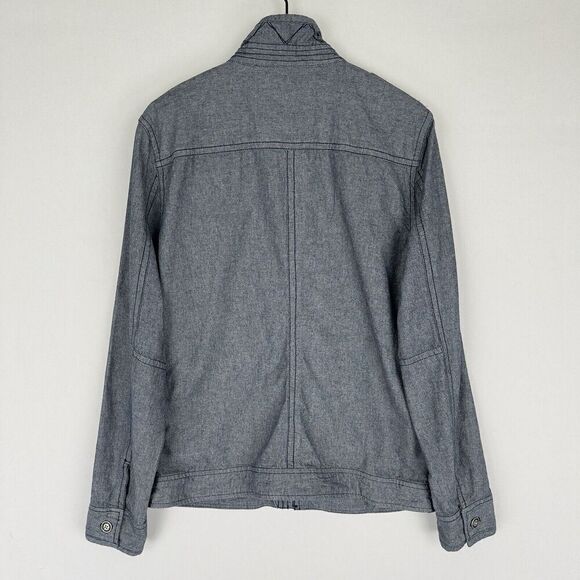 Fossil Jacket Mens Large Blue Chambray Full Zip Lightweight Classic Neutral NEW‎ - Picture 8 of 16